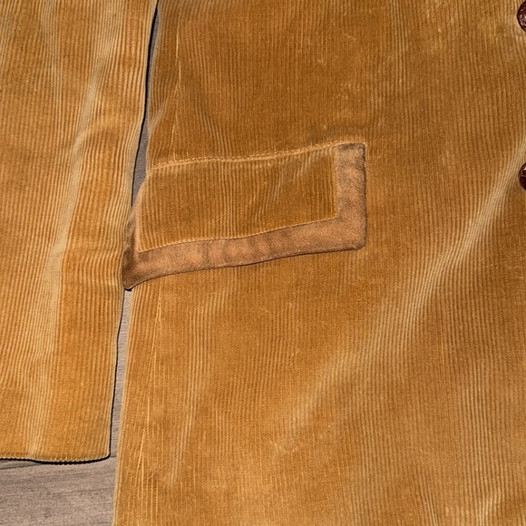 1970’s Vintage Europe Craft Caramel Brown Corduroy Pea Coat - Picture 4 of 11